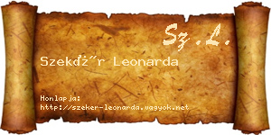 Szekér Leonarda névjegykártya